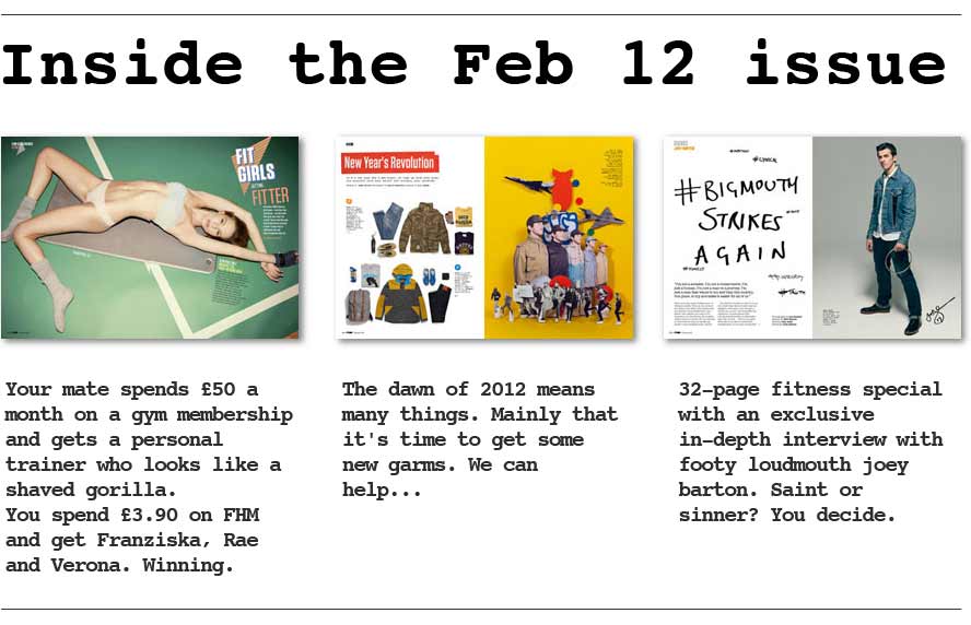 FHM magazine sections